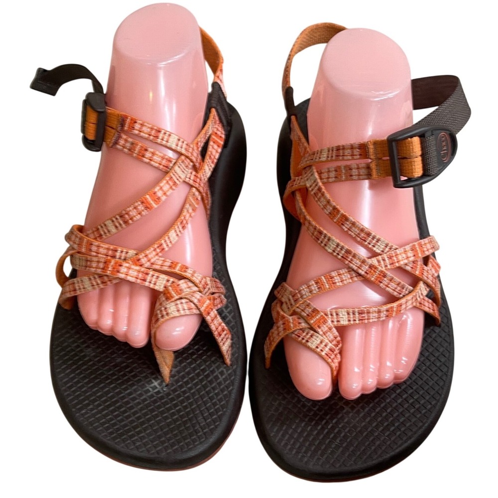 Chaco Z/Cloud 2 Womens 11 Orange Brown Strappy Toe Loop Hiking Sandals J107174